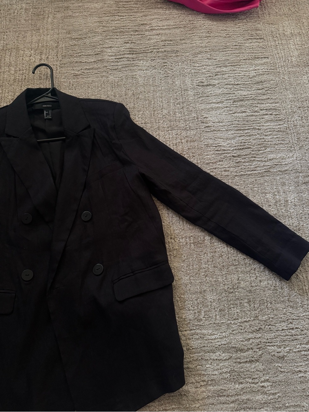 Forever 21 Black Linen Blazer Jacket